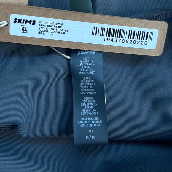 SKIMS Shaping Swim Tank One Piece in Gunmetal Size Medium - Picture 8 of 10